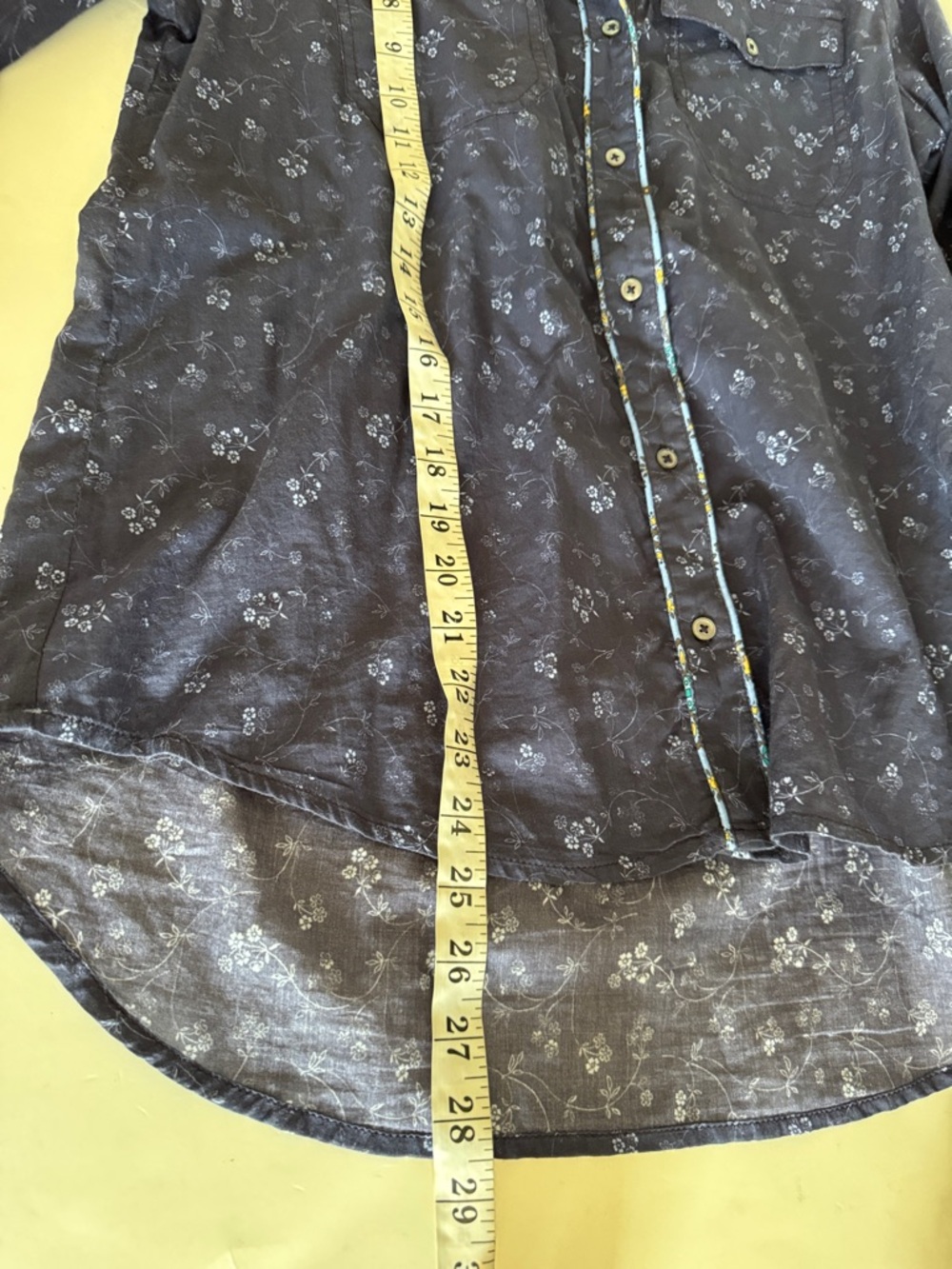 Sundance Blue Ditsy Floral Western Embroidered Long Sleeve Shirt size M - Picture 6 of 7